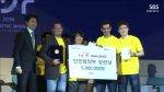 GeoMoby's Chris Baudia Winning the first Global Hackathon prize.